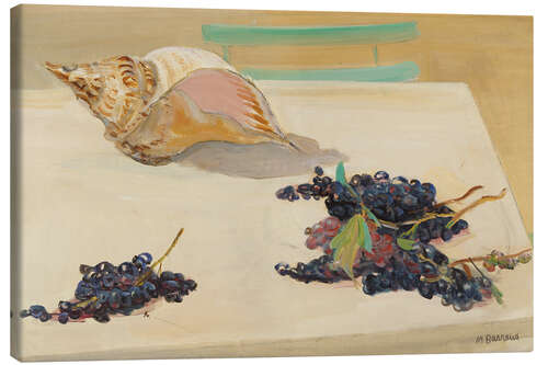 Canvas print Mussels and grapes