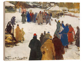 Quadro de madeira Fist Fight, 1910 - Ivan Silych Goriuschkin-Sorokopudov