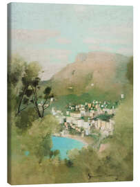 Tableau sur toile Vue de Monte Carlo à Travers les oliviers, 1933 - Simon Albert Bussy