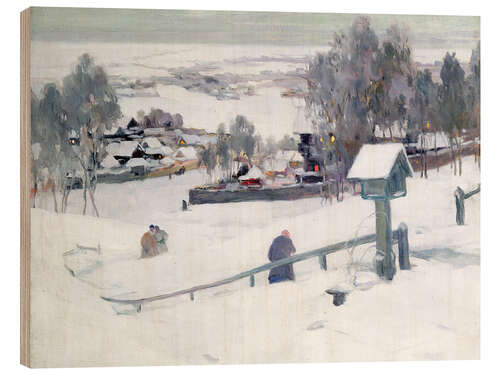 Quadro de madeira Winter evening