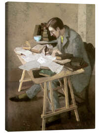 Leinwandbild Porträt von Lytton Strachey - Simon Albert Bussy