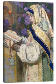 Stampa su tela The Virgin in Prayer - Ivan Silych Goriuschkin-Sorokopudov