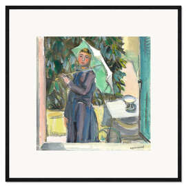 Ingelijste kunstdruk Small figure at the window