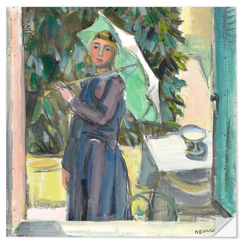Självhäftande poster Small figure at the window