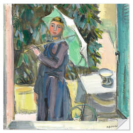 Självhäftande poster Small figure at the window