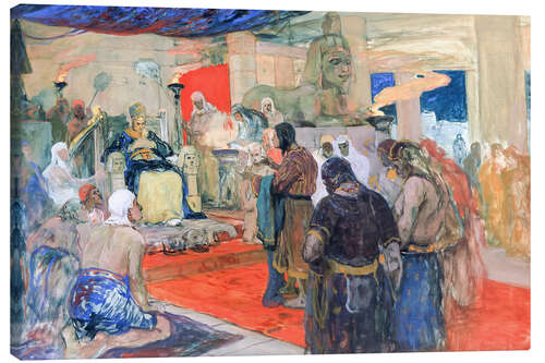 Lienzo A Pharaoh in front of his court