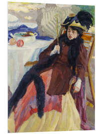 Hartschaumbild Dame mit einem Sonnenschirm