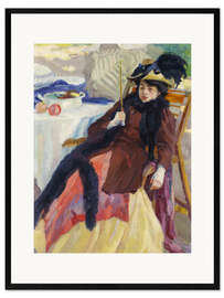 Gerahmter Kunstdruck Dame mit einem Sonnenschirm