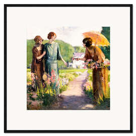 Gerahmter Kunstdruck Picking Flowers