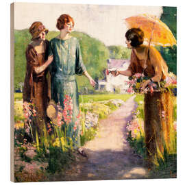 Quadro de madeira Picking Flowers - Edward Cucuel