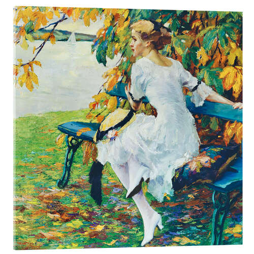 Acrylic print On the Green Bench