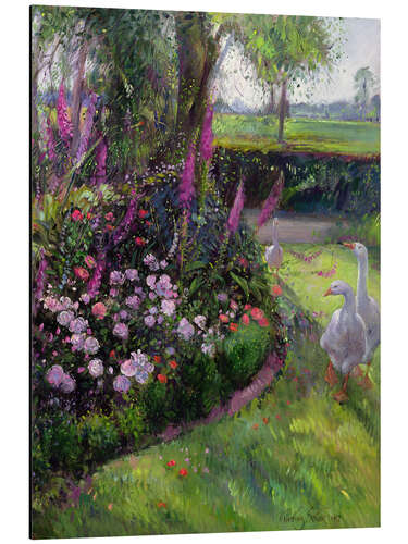 Tableau en aluminium Rose Bed and Geese, 1992