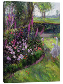 Canvastavla Rose Bed and Geese, 1992 - Timothy Easton