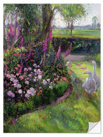 Wandsticker Rosenbeet und Gänse, 1992