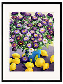 Framed art print Purple Aster and Lemons - Christopher Ryland