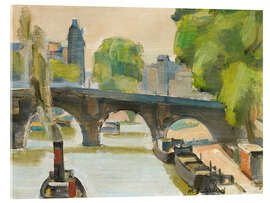 Akryylilasitaulu Seine in Paris with Pont Neuf - Maurice Barraud