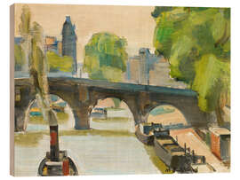 Cuadro de madera Seine in Paris with Pont Neuf - Maurice Barraud