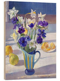 Obraz na drewnie Spring Flowers and Lemons, 1994 - Timothy Easton