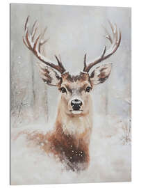 Gallery print Portrait of a Christmas deer in a snowy forest - TAlex
