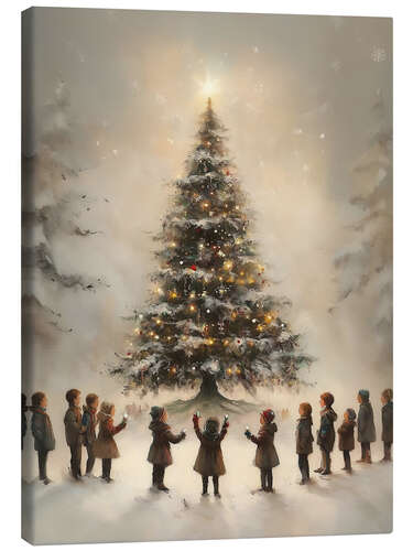 Canvas print Snowy Christmas Tree