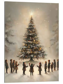 Tableau en plexi-alu Snowy Christmas Tree