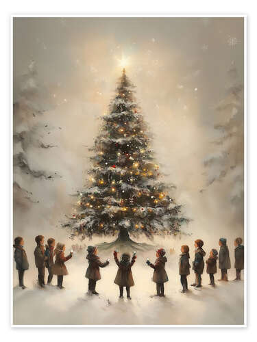 Poster Snowy Christmas Tree