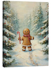 Obraz na płótnie Vintage Gingerbread Girl in Christmas Forest - TAlex