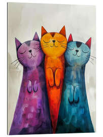 Stampa su plexi-alluminio Happy Cats