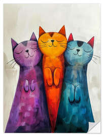 Muursticker Happy Cats