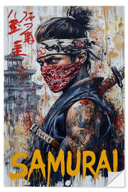 Wandsticker Samurai Bushido