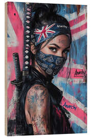 Holzbild Anarchy Samurai Girl