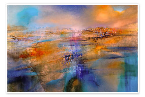 Poster Rosa Licht am Horizont