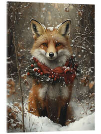 Acrylic print Fox in winter forest