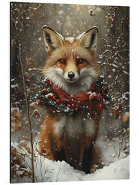 Aluminium print Fox in winter forest