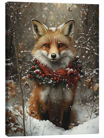 Canvas print Fox in winter forest - Olga Telnova