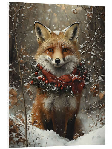 Foam board print Fox in winter forest