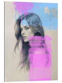 Gallery print Portrait of a young woman in pink mood