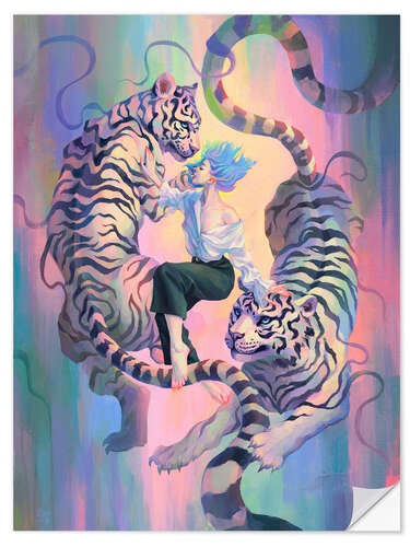 Sticker mural Dancing With Tigers