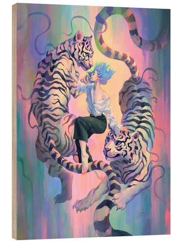 Holzbild Dancing With Tigers