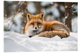 Akryylilasitaulu Fox enjoys the winter sun - Christian Müringer