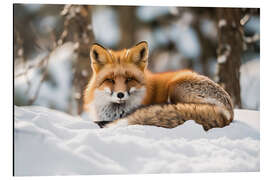Tableau en aluminium Fox enjoys the winter sun - Christian Müringer