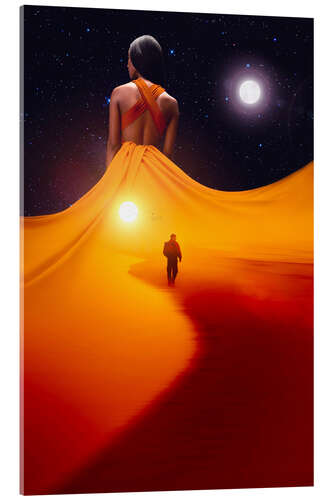 Obraz na szkle akrylowym A lonely dress desert of love