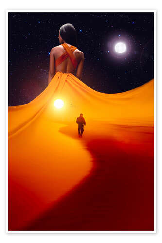 Poster A lonely dress desert of love