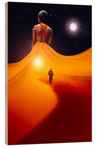 Puutaulu A lonely dress desert of love