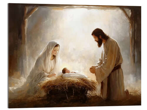 Gallery print Nativity scene with Mary, Joseph and the Baby Jesus