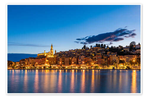 Póster Old town of Menton on the Côte d'Azur, France