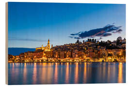 Trätavla Old town of Menton on the Côte d'Azur, France