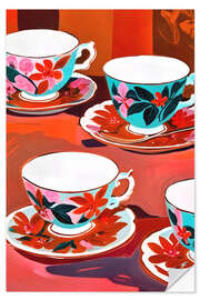 Wandsticker Tea Party