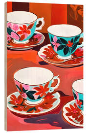 Holzbild Tea Party