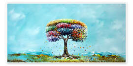 Wandbild Tree of Life on Blue Sky - Theheartofart Gena